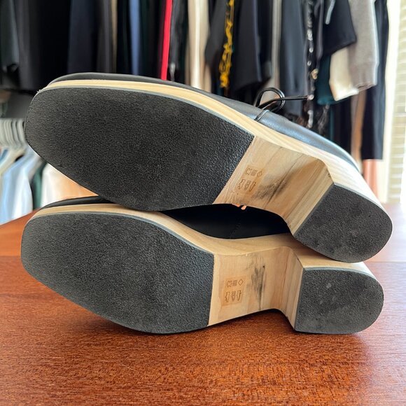 Kelsi Dagger Brooklyn North Ankle Boot Wooden Heel Clog Booties - Size 6.5 - Picture 4 of 7